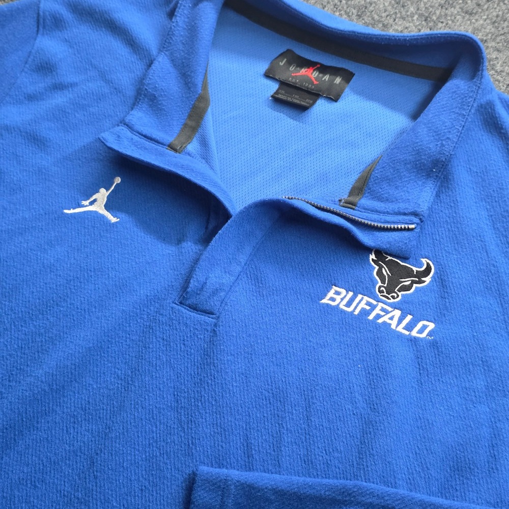 Jordan Buffalo Bulls‎ 1/4 Zip Pullover Dri-FIT Training Top XXL Blue Mens NCAA
